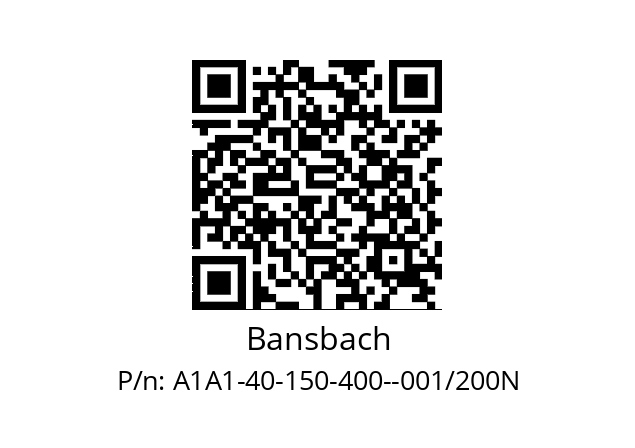   Bansbach A1A1-40-150-400--001/200N