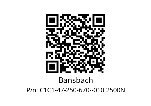   Bansbach C1C1-47-250-670--010 2500N