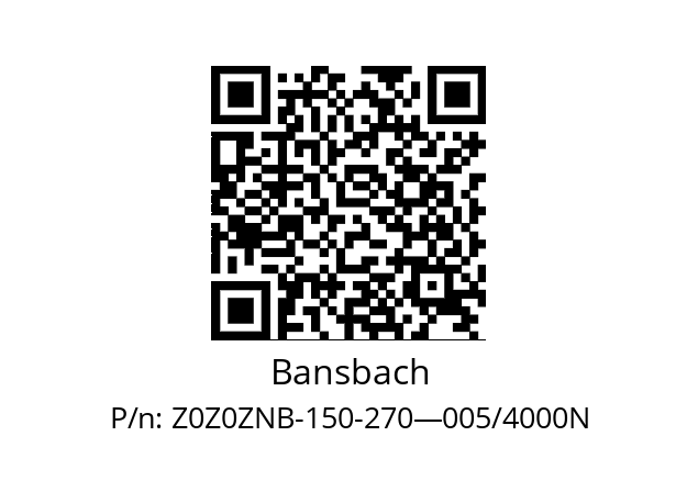   Bansbach Z0Z0ZNB-150-270—005/4000N