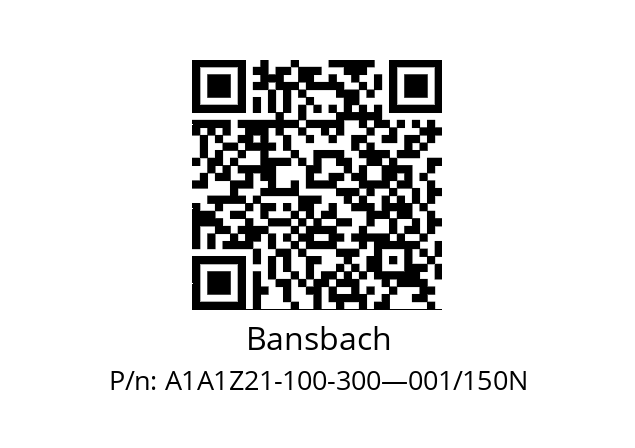   Bansbach A1A1Z21-100-300—001/150N