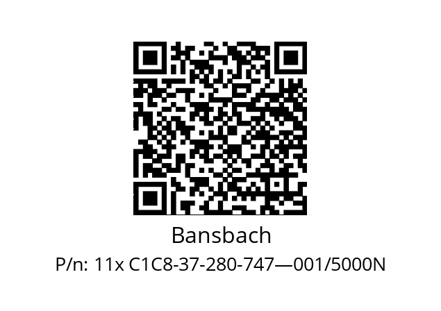   Bansbach 11x C1C8-37-280-747—001/5000N