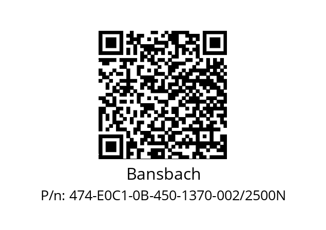   Bansbach 474-E0C1-0B-450-1370-002/2500N