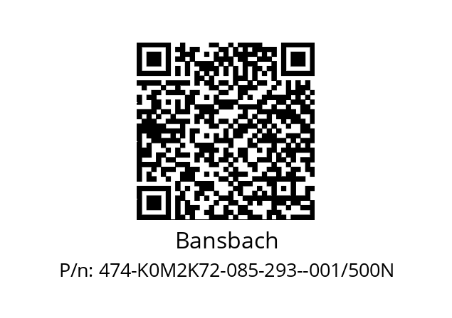   Bansbach 474-K0M2K72-085-293--001/500N