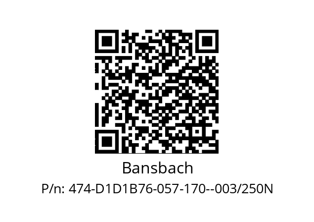   Bansbach 474-D1D1B76-057-170--003/250N