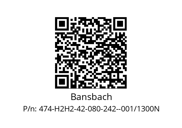   Bansbach 474-H2H2-42-080-242--001/1300N