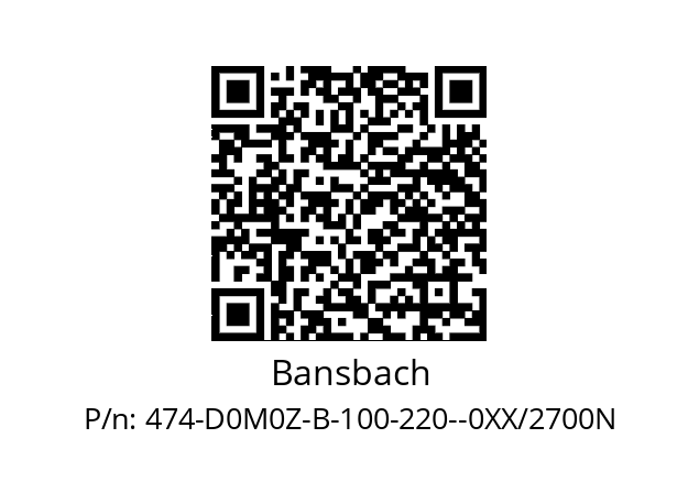   Bansbach 474-D0M0Z-B-100-220--0XX/2700N