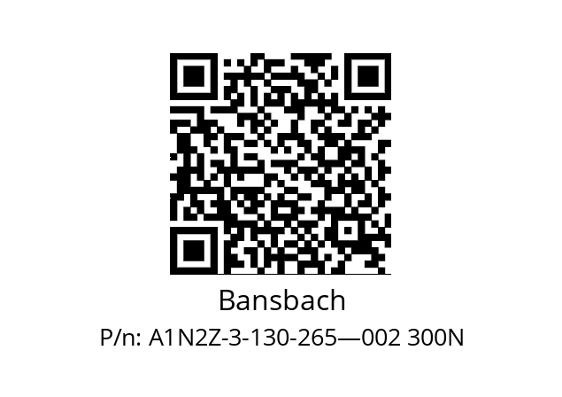   Bansbach A1N2Z-3-130-265—002 300N