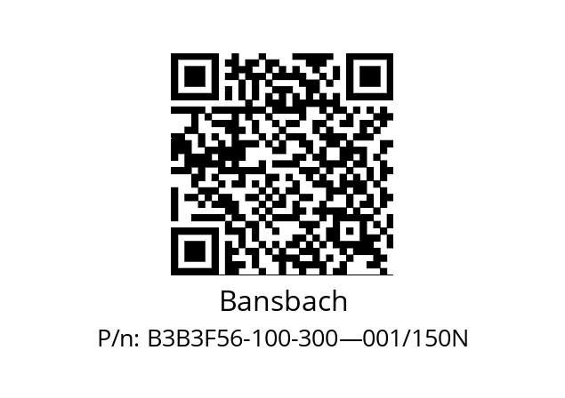   Bansbach B3B3F56-100-300—001/150N