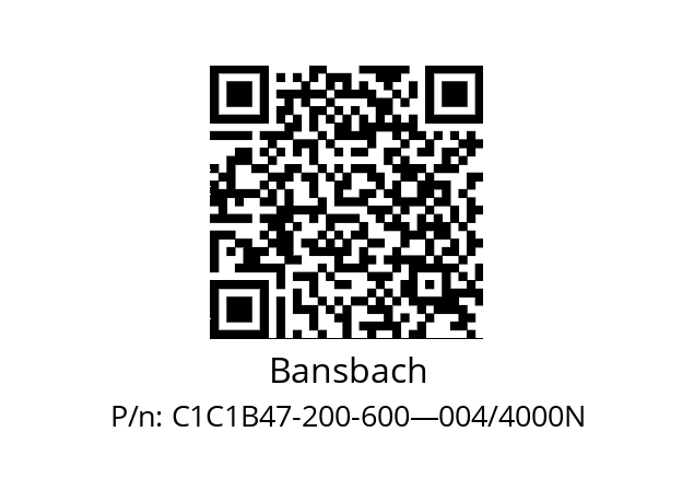   Bansbach C1C1B47-200-600—004/4000N