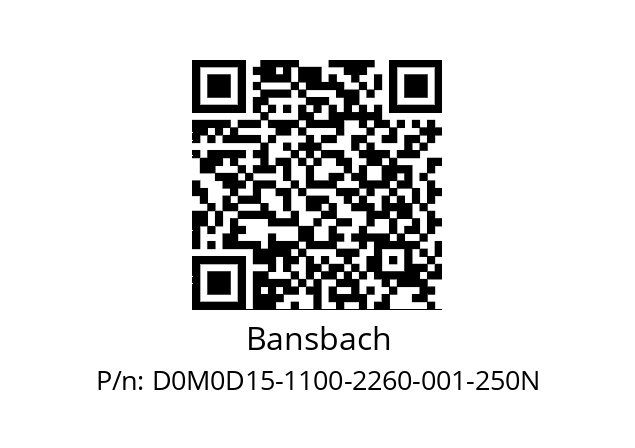   Bansbach D0M0D15-1100-2260-001-250N