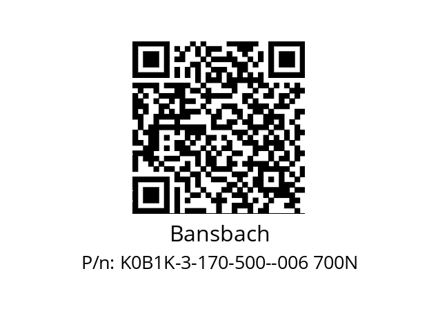   Bansbach K0B1K-3-170-500--006 700N