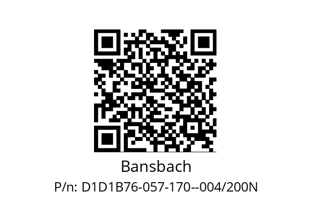   Bansbach D1D1B76-057-170--004/200N