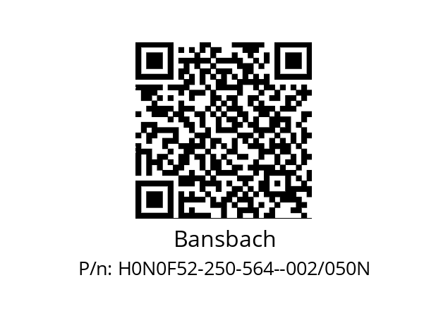   Bansbach H0N0F52-250-564--002/050N