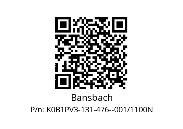   Bansbach K0B1PV3-131-476--001/1100N