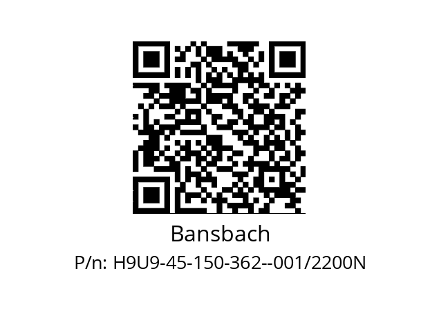   Bansbach H9U9-45-150-362--001/2200N