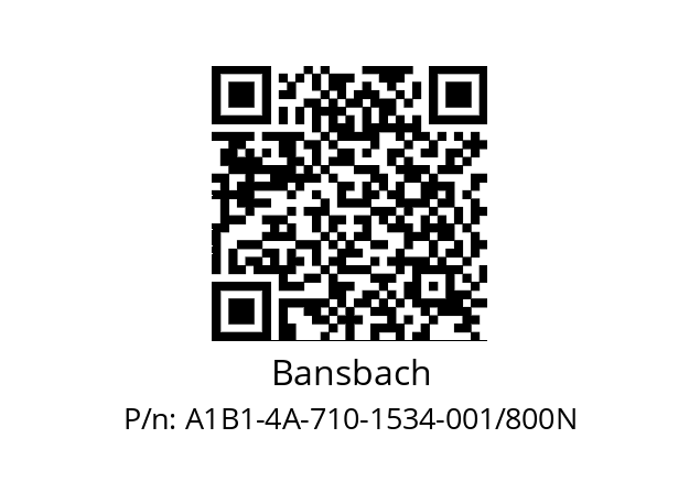   Bansbach A1B1-4A-710-1534-001/800N