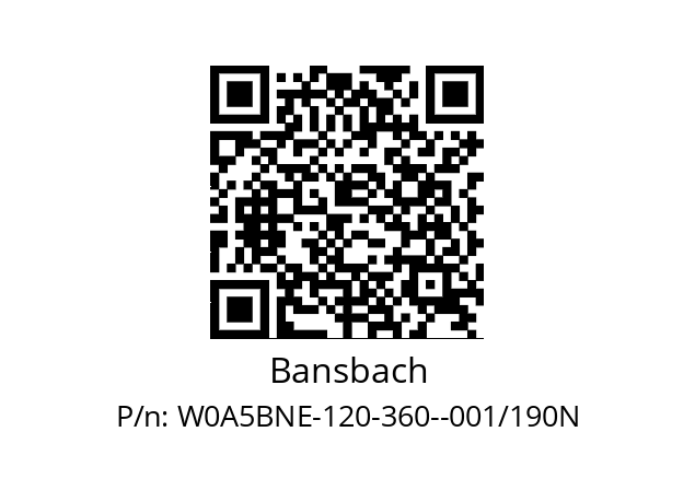   Bansbach W0A5BNE-120-360--001/190N