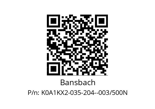   Bansbach K0A1KX2-035-204--003/500N