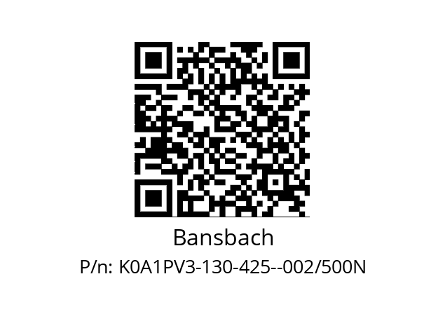   Bansbach K0A1PV3-130-425--002/500N