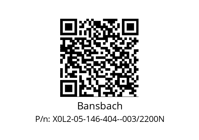   Bansbach X0L2-05-146-404--003/2200N