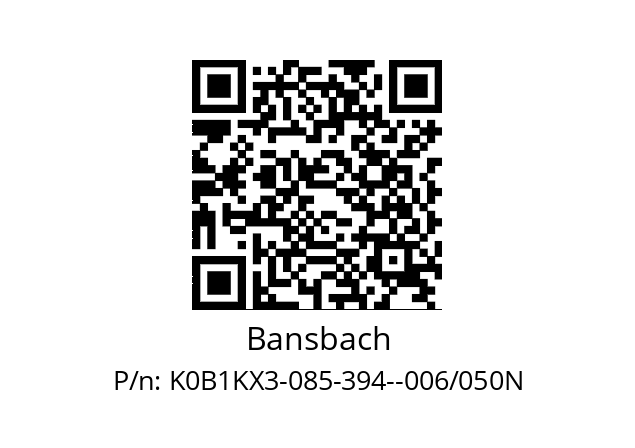   Bansbach K0B1KX3-085-394--006/050N