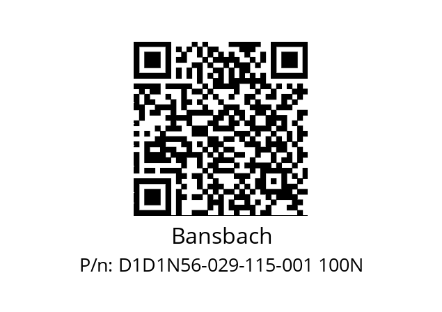   Bansbach D1D1N56-029-115-001 100N