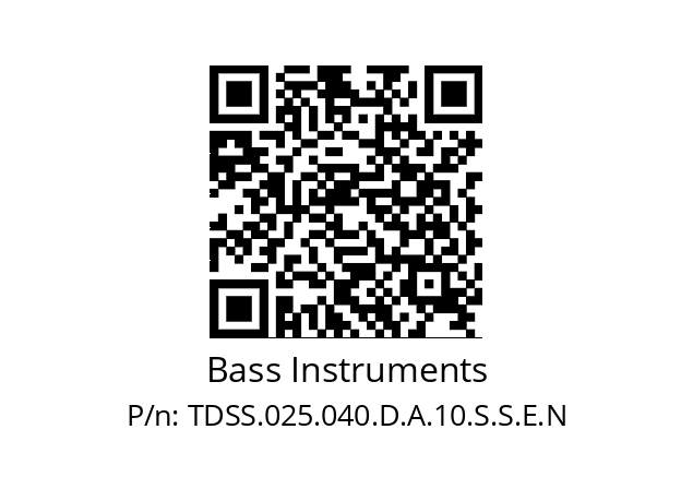   Bass Instruments TDSS.025.040.D.A.10.S.S.E.N