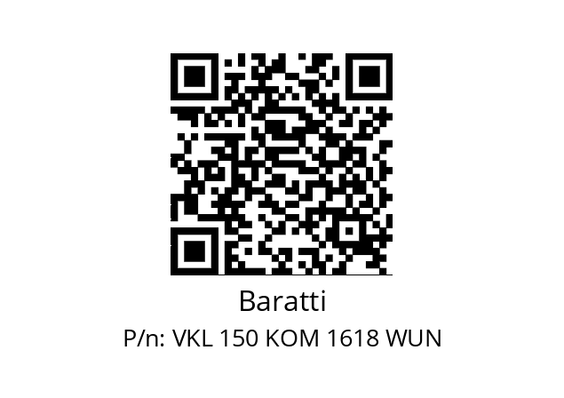   Baratti VKL 150 KOM 1618 WUN