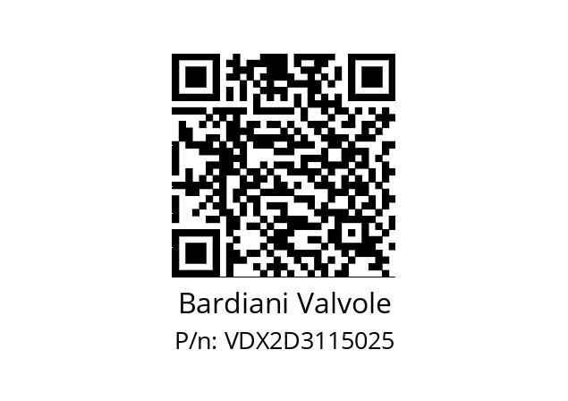   Bardiani Valvole VDX2D3115025