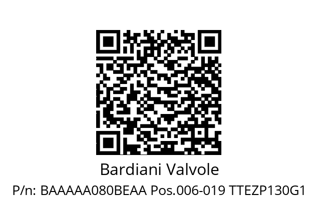   Bardiani Valvole BAAAAA080BEAA Pos.006-019 TTEZP130G1