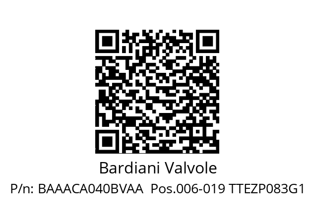   Bardiani Valvole BAAACA040BVAA  Pos.006-019 TTEZP083G1