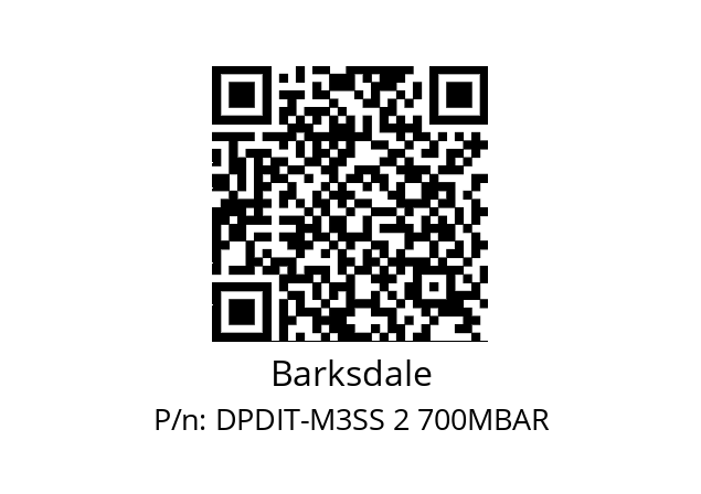   Barksdale DPDIT-M3SS 2 700MBAR