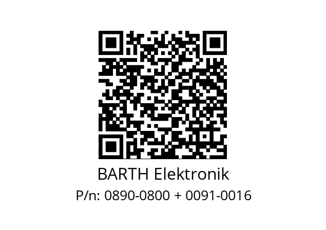   BARTH Elektronik 0890-0800 + 0091-0016