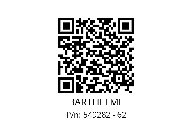   BARTHELME 549282 - 62