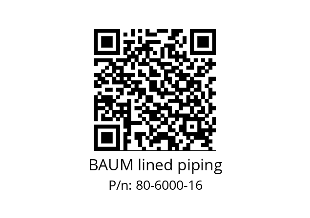   BAUM lined piping 80-6000-16