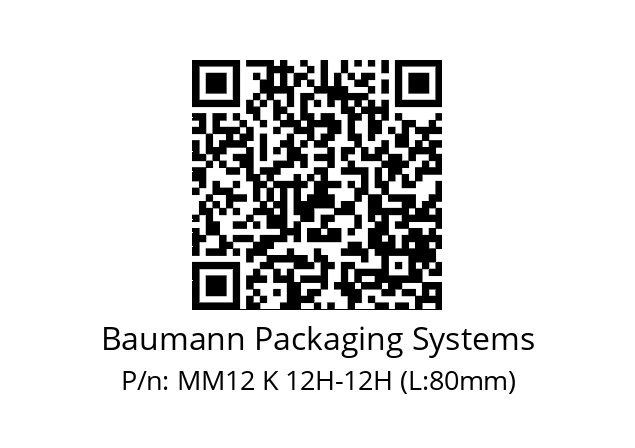   Baumann Packaging Systems MM12 K 12H-12H (L:80mm)