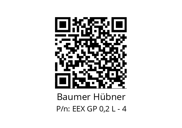   Baumer Hübner EEX GP 0,2 L - 4