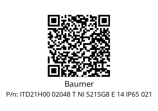   Baumer ITD21H00 02048 T NI S21SG8 E 14 IP65 021