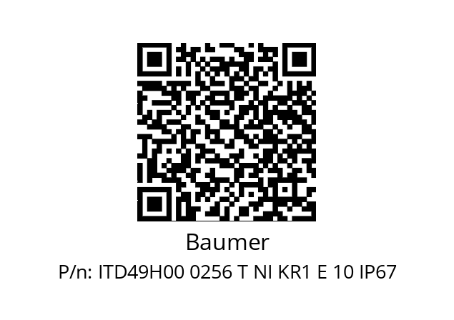  11242945 Baumer ITD49H00 0256 T NI KR1 E 10 IP67