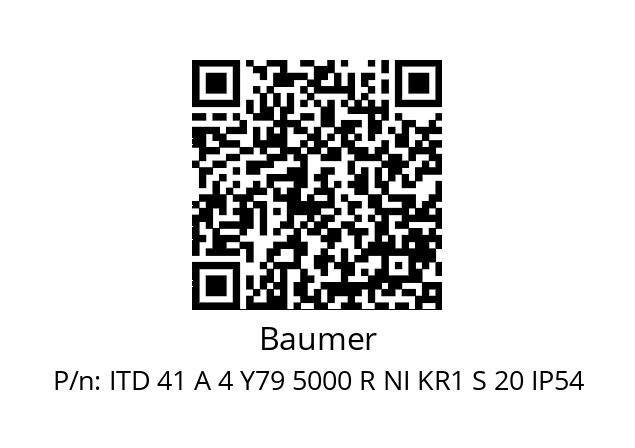   Baumer ITD 41 A 4 Y79 5000 R NI KR1 S 20 IP54