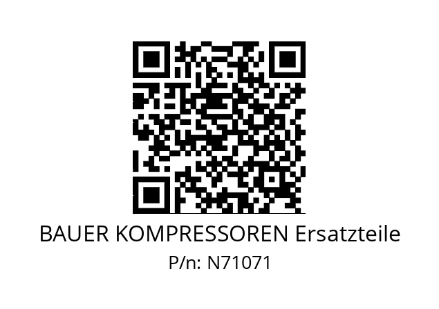   BAUER KOMPRESSOREN Ersatzteile N71071