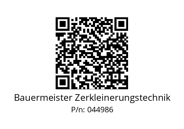   Bauermeister Zerkleinerungstechnik 044986