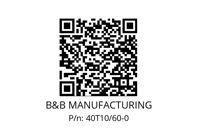  MR521033897 B&B MANUFACTURING 40T10/60-0