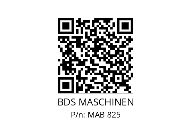   BDS MASCHINEN MAB 825