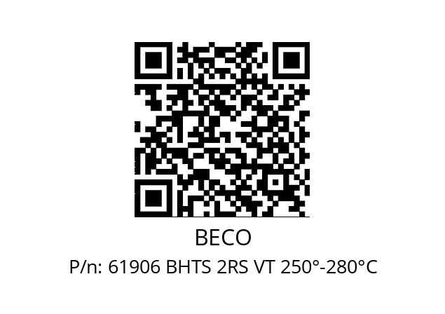   BECO 61906 BHTS 2RS VT 250°-280°C