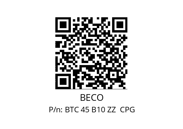   BECO BTC 45 B10 ZZ  CPG