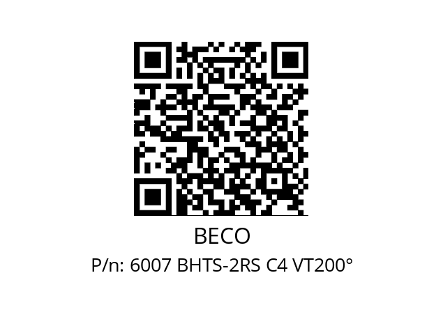   BECO 6007 BHTS-2RS C4 VT200°