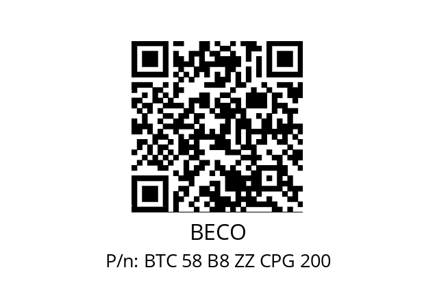   BECO BTC 58 B8 ZZ CPG 200