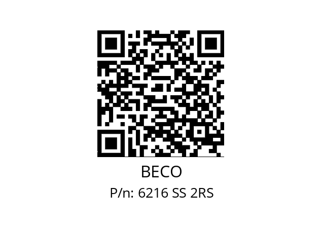   BECO 6216 SS 2RS