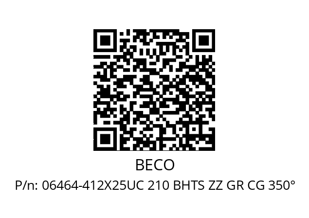   BECO 06464-412X25UC 210 BHTS ZZ GR CG 350°